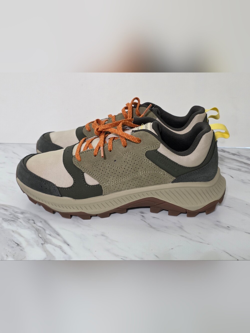 Merrell Men's Trail Sneaker - Olive, Beige & Orange Accents